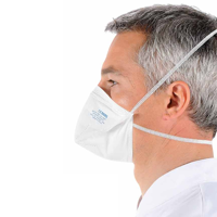 Respirátor FFP3 bez výdychového ventilu - ZdravotneTesty.sk Respirátor FFP3 bez výdychového ventilu - pohľad zboku
