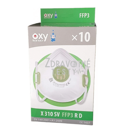 Respirátor OxyLine FFP3 s výdychovým ventilom bal.10ks - ZdravotneTesty.sk