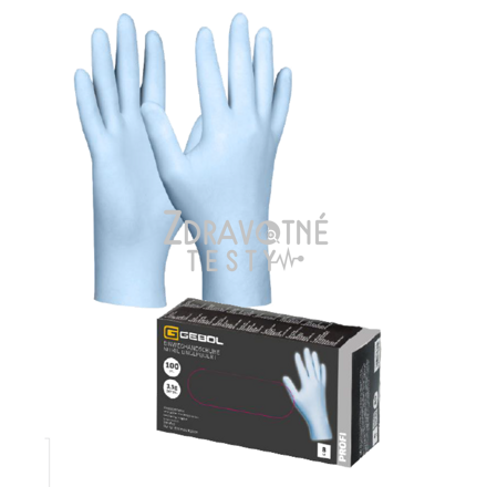 Nitrilové rukavice GEBOL modré, bezpudrové, veľkosť L, 100 ks - ZdravotneTesty.sk