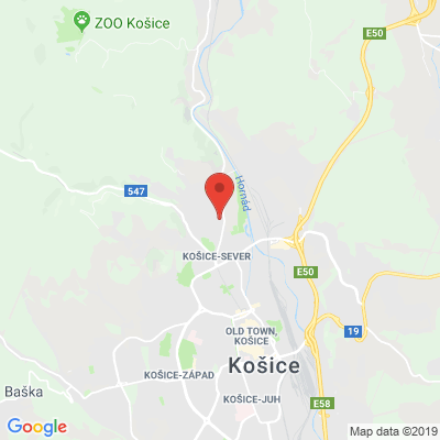Google map: Cesta pod Hradovou 22, Košice